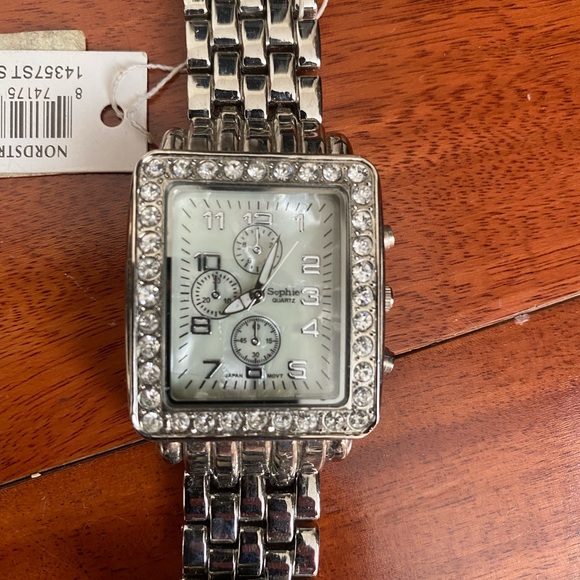 Sophie Quartz Silver Watch with Rhinestones - Picture 1 of 5